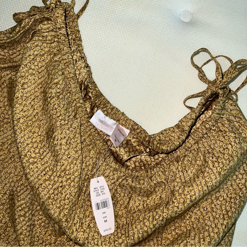 NWT RARE Victoria’s Secret Silk Patterned Flowy Pants Drawstring Sz M